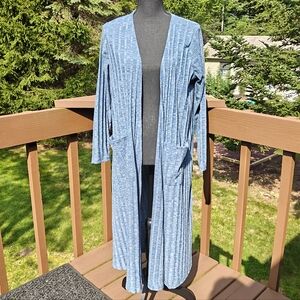 LuLaRoe Denim Blue Open Cardigan Duster